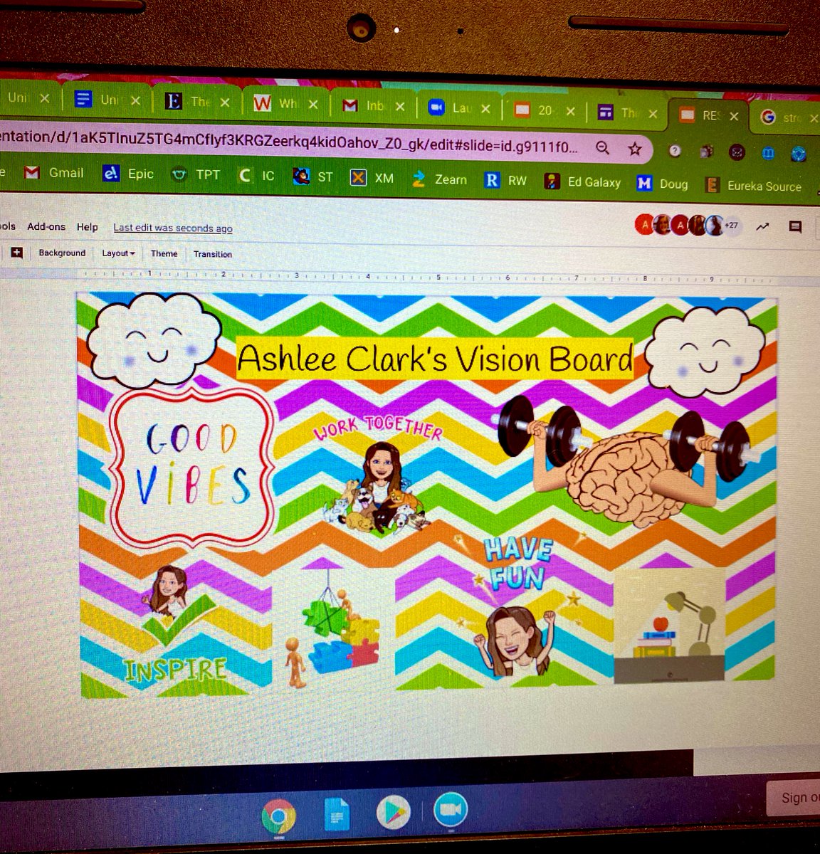 Vision board for a virtual school year start! <a href="/JamieBallard304/">Jamie Ballard</a> <a href="/RESCubs/">Roby Elementary</a> #BackToSchool2020 #movingforward #bcps #cloudteacher