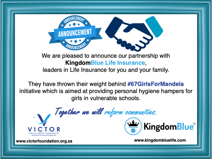 VICTOR_Foundtn's tweet photo. We are grateful to @FuneralBlue for extending a hand of partnership to us for the work we are doing to meet the sanitary and hygiene needs of vulnerable girls in the community under our #67GirlsForMandela initiative. This month we will distribute to girls in Diepsloot. https://t.co/kduGSeWY1Y