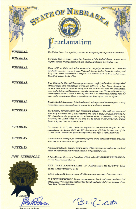 NEBRASKA (August 2, 1919) https://journalstar.com/news/local/history/photofiles-100-years-of-womens-suffrage-in-nebraska/collection_de5b0f4c-d7b5-5e33-a923-597fb1da247e.html