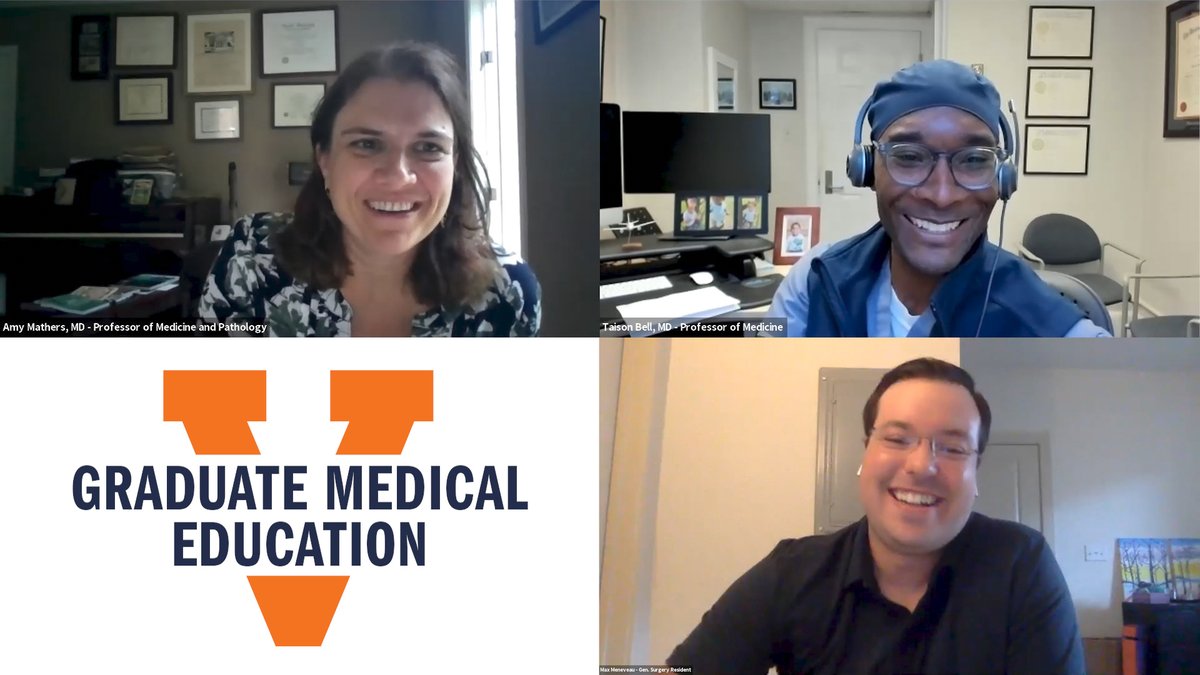 UVaGMEO's tweet photo. If you missed "Residency in the Time of COVID" head to https://t.co/j123RciRQ3 to watch the recording! We learned a lot from @taisonbell, Dr. Mathers, &amp; @maxmeneveau about how UVA has helped keep our community and providers safe! #covid19 #stats #tests #ppe #cville https://t.co/RU1X3PNLp8