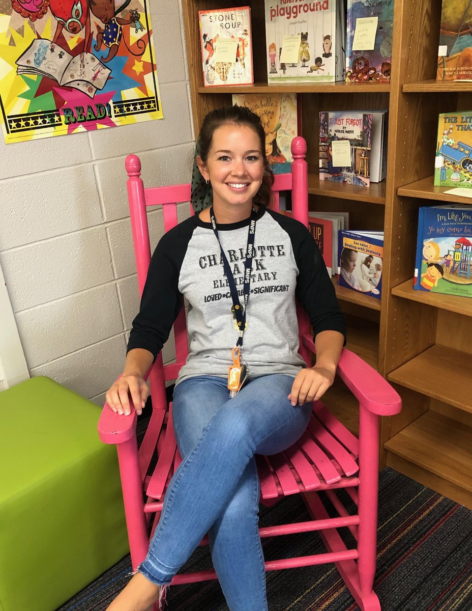 MNPSLibraries's tweet photo. Though she is not new to Charlotte Park Elementary, Sam Schmutterer is new to the @cparknashville Library! Welcome #BackToMNPS @skschmutterer! #mnpslibhack https://t.co/eysRQliq7D