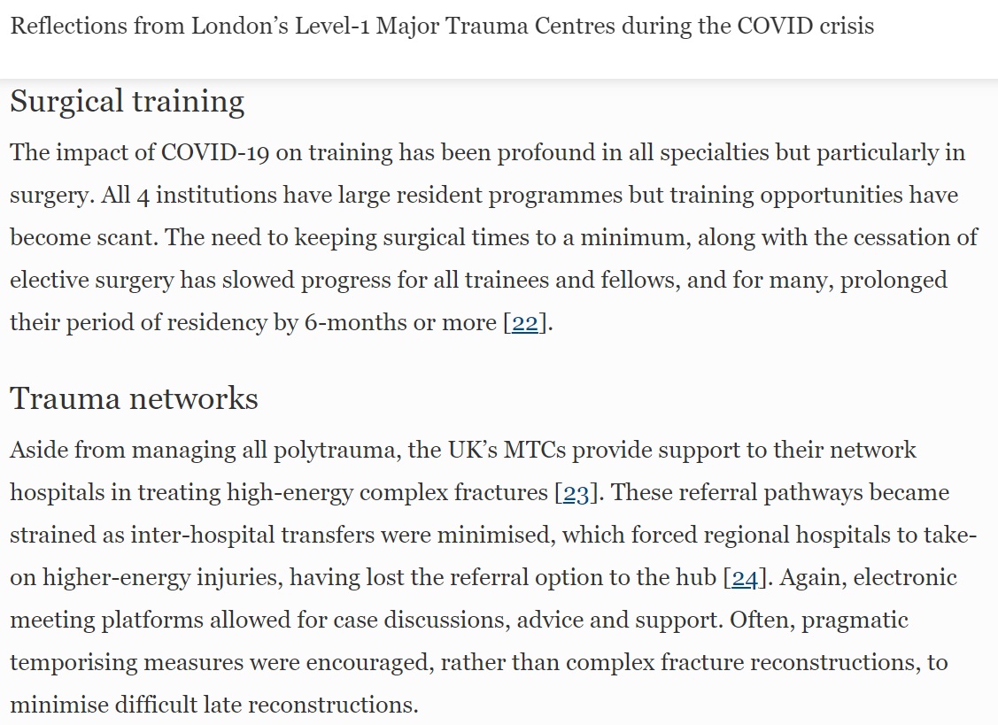 Back with another #OrthoTuesday post &gt;&gt; look into <a href="/RamonTahmassebi/">Ramon Tahmassebi</a>'s editoral discussing the Reflections from London’s Level-1 Major Trauma Centres during the COVID crisis
ow.ly/jr3V50B233F