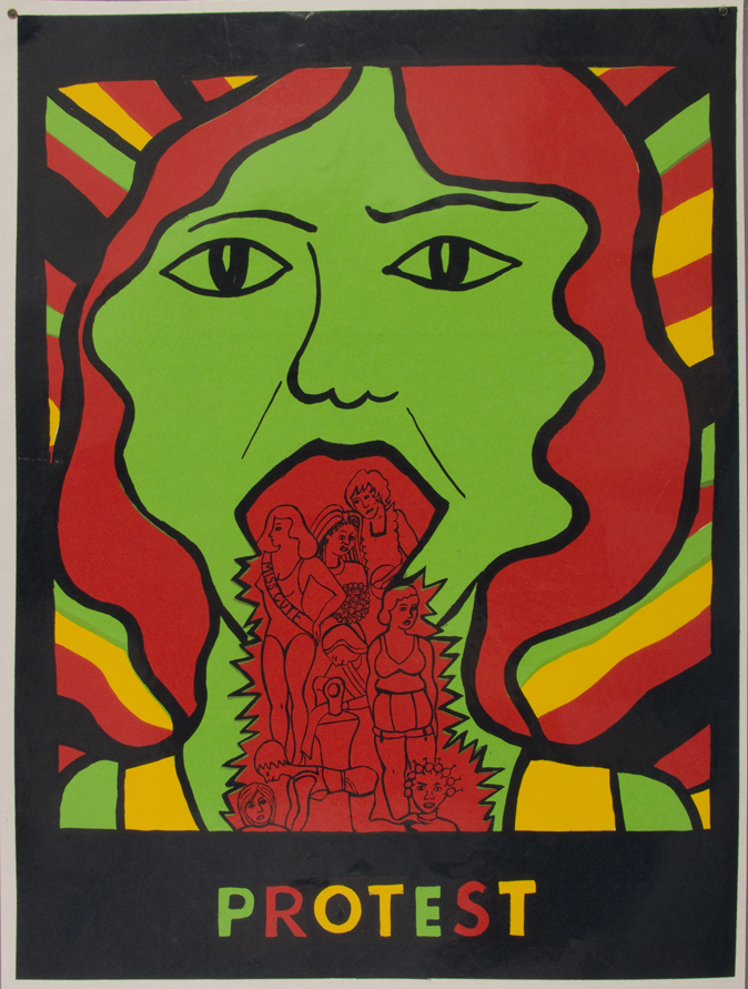 See Red was born from that meeting. A collective was started, which aimed to produce art that aided the women's liberation movement. Primarily they created silk-screened posted but they also took commissions