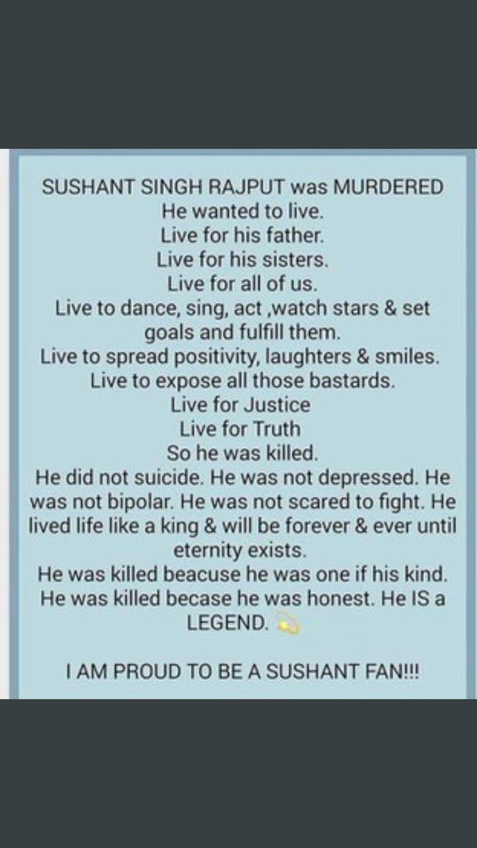 Aarav71371355's tweet image. #SCMonitoredCBIForSSR 
#SCAssignCBIForSSRCase 
#JusticeForSSR