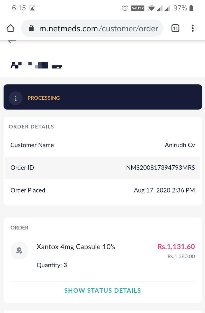 OfficeGoer's tweet photo. @NetMeds @MoHFW_INDIA Note that the initial order was for 4 strips (you had delivered 4 strips of wrong medicine). You are shipping only 3 strips. Please change order quantity to 4. https://t.co/VPa7mu7vz3