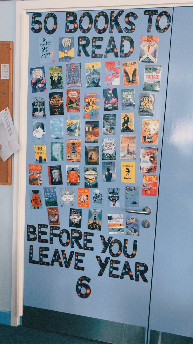 Doing bits in my room today😍 made my own 50 books display #readingforpleasure #year6 #ks2 #readingchallenges 
(Allow the lettering being weird sizes)