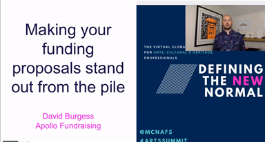 Now  @DavidBurgessFR on making fundraising proposals stand out.I set up small grantmaker last year. Had to reject 85% of applications. How did I make those decisions?Some decisions were easy to make, some were harder. A chance to put myself in grantmakers shoes. #ArtsSummit