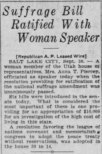 UTAH (September 30, 1919) https://www.utahwomenshistory.org/2018/02/receiving-losing-and-winning-back-the-vote-the-story-of-utah-womens-suffrage/