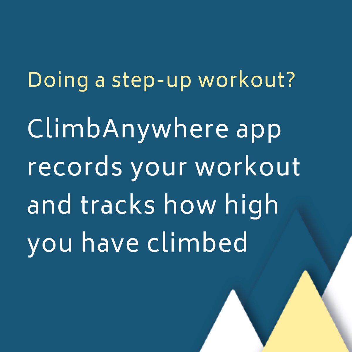 climbanywhere's tweet photo. Step-up based exercises don’t just have to be based on how many but also how high. @climbanywhere app helps you track how high you’ve climbed. #exercise #fitness #FitnessGoals #goals #climbanywhere https://t.co/gRBDzS55dK