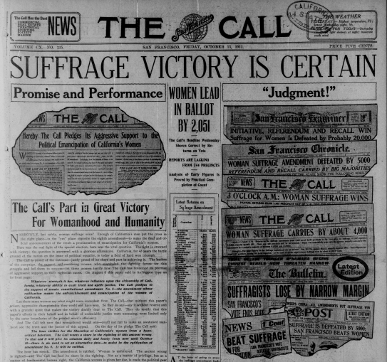 CALIFORNIA (November 1, 1919) - 18th state to ratify (halfway to 36 needed)CA narrowly adopted statewide suffrage amendment 1911 https://www.sos.ca.gov/archives/women-get-right-vote/1st state to be represented simultaneously by 2 women in the U.S. Senate (Dianne Feinstein, Barbara Boxer)
