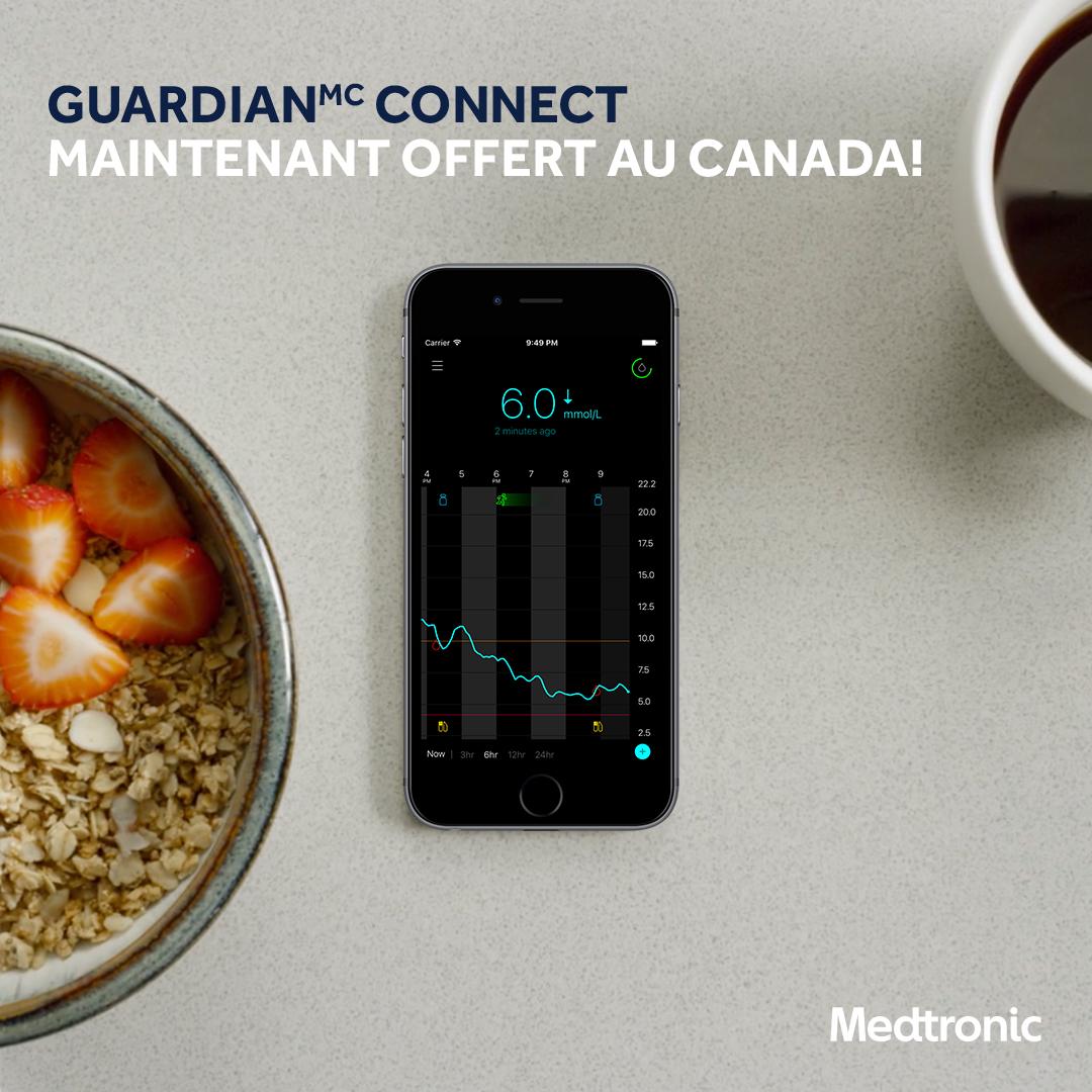 The Medtronic Guardian™ Connect Continuous Glucose Monitoring System (CGM) is now available in Canada! 🇨🇦 bit.ly/2YcgHNQ

Le système de surveillance du glucose en continu (SGC) Guardian Connect de Medtronic est maintenant offert au Canada! 🇨🇦
bit.ly/2Yd1HPt