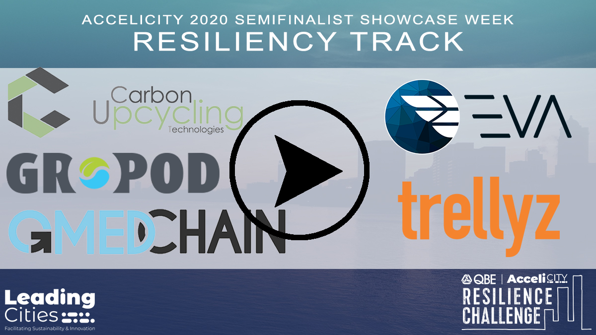 LeadingCities's tweet photo. Today's AcceliCITY Showcase features Semifinalists in the Resiliencey Track. #CarbonUpcycling, #EVA, #Gropod, #trellyzdigital, and #GMedChain. See each Semifinalist's pitch video below!

https://t.co/nGcZbbaUwR https://t.co/xPKMWcC1Zn