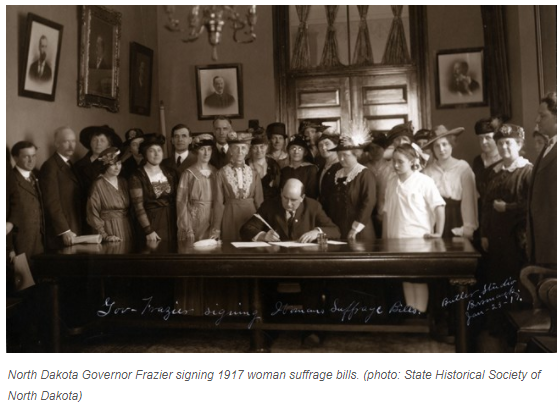 NORTH DAKOTA (December 1, 1919)Laura Eisenhuth, elected ND state superintendent of public instruction in 1892, was first woman elected to statewide executive office in any state, per  @cawp_ru https://cawp.rutgers.edu/facts/milestones-for-women