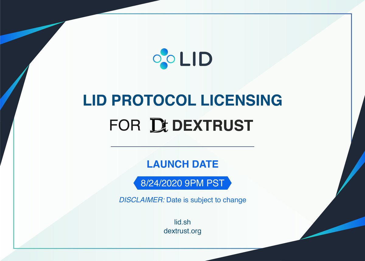 Dextrust1's tweet photo. 📣 Hey @everyone

🔸 We are proud to announce that DEXTRUST will be using the LID Presale Tech on Monday August 24th 9PM PST

🔸 We are thrilled to announce that we are the third project that will use their Certified Presale. https://t.co/Gsl2JcKtrt