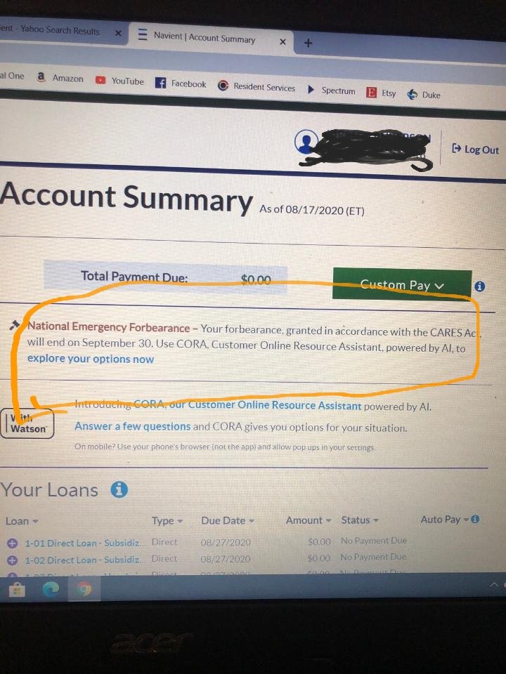 The CARES Act suspension of  #StudentLoan payments expires on September 30, 2020. After that, it's business as usual, despite Trump's posturing. That's why borrowers are starting to receive notices like this:
