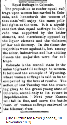 COLORADO (December 15, 1919) - 22nd state to ratify https://www.historycolorado.org/2020-womens-vote-centennial-colorado1893: Colorado 1st state to enact equal suffrage by popular vote