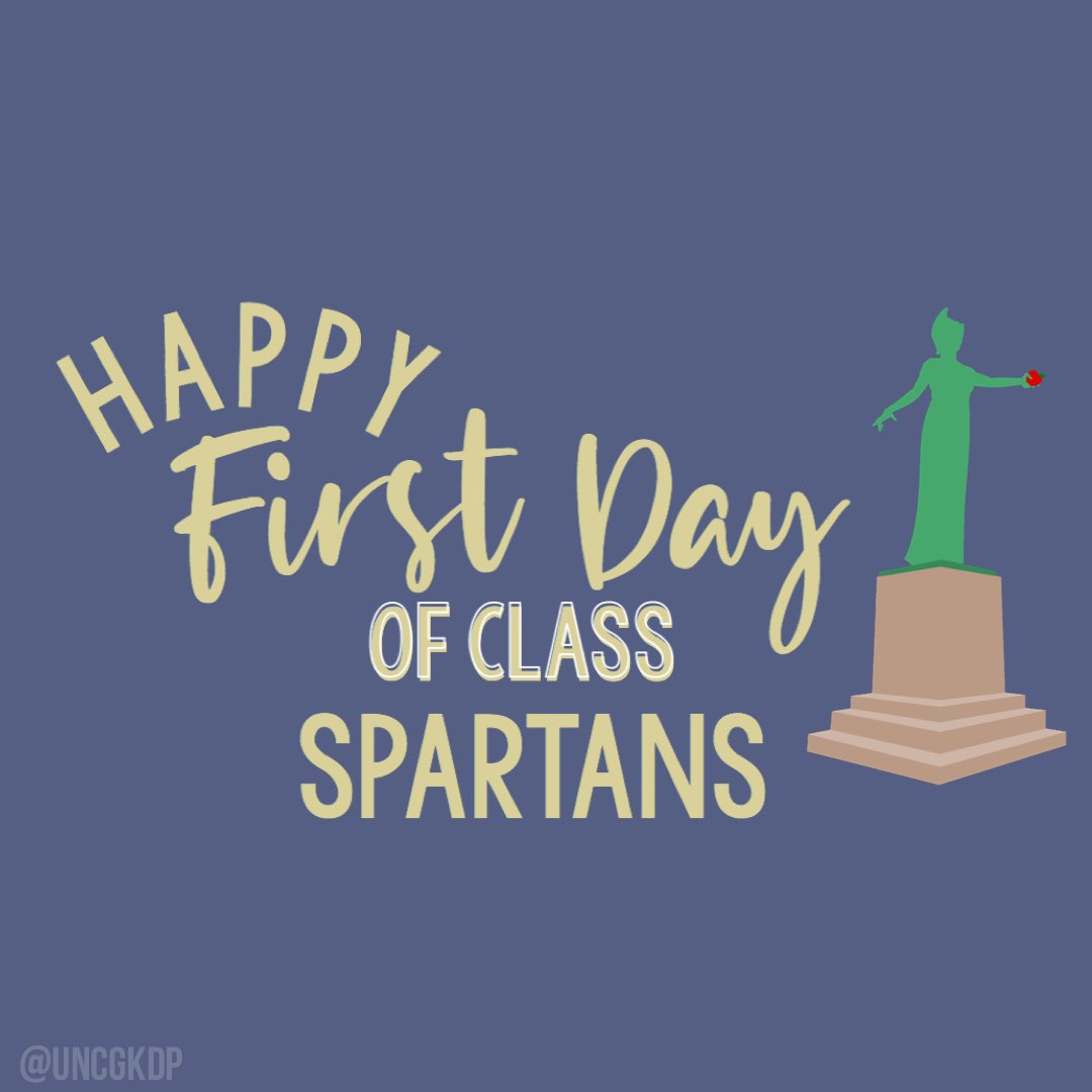 kdpuncg's tweet photo. Happy #FirstDayOfClass Spartans! Don’t forget your masks and stay safe! 
#kappadeltapi #uncg https://t.co/oZJLus7M26