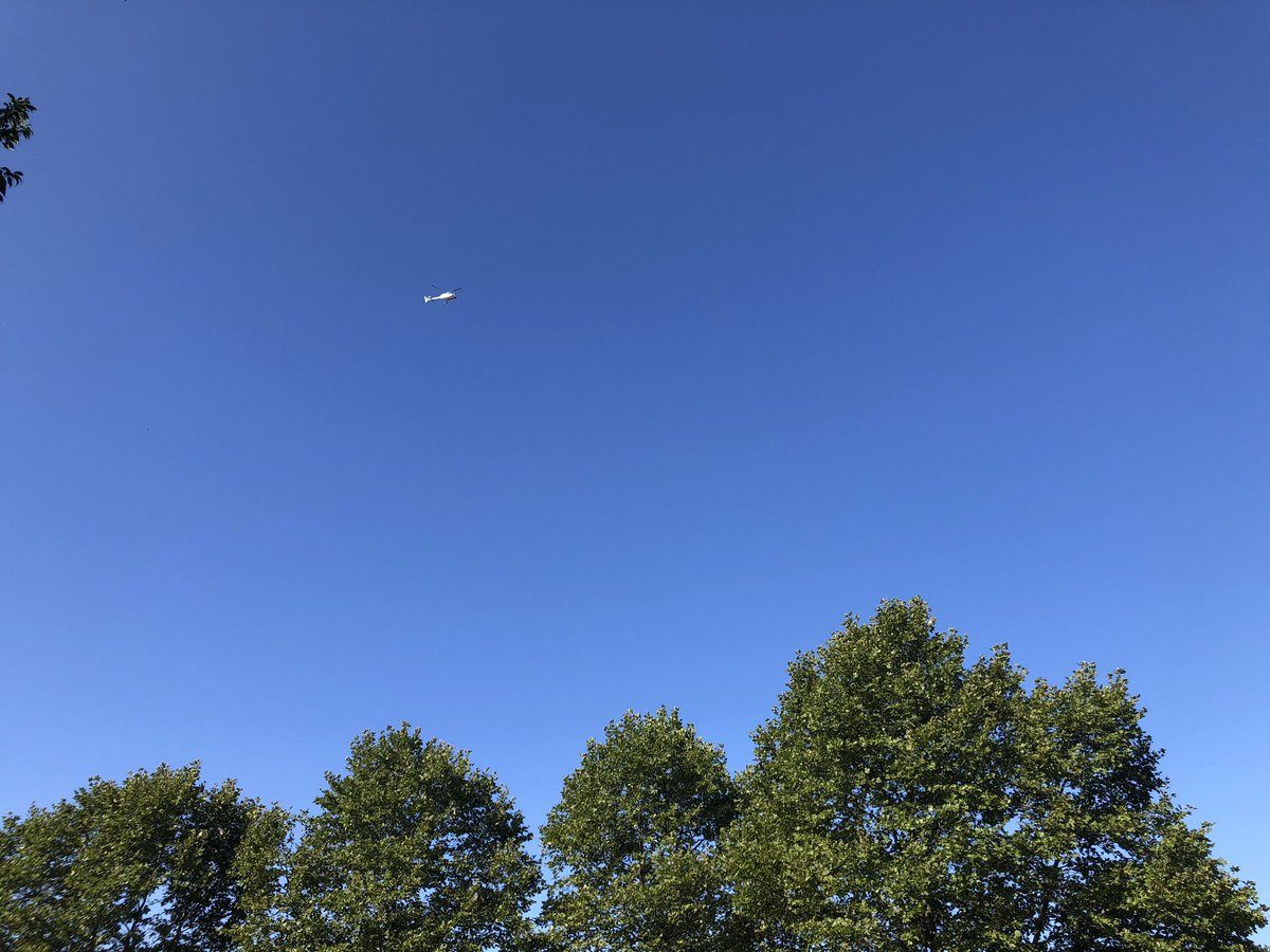 SlowDownSam1's tweet photo. Another helicopter. No sign of police at PHA HQ atm.  #CampTeddy #OccupyPHA https://t.co/glXXqSdjEG