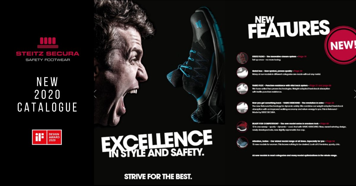 sevsafesupplies's tweet photo. The new 2020 #Steitz Secura #Safety Footwear catalogue is now available - view online: https://t.co/tkvaqSSYNd. Innovative new styles include those specially suited for the #Rail industry and other labour-intensive trades. Hard copies also available on request. https://t.co/9gz6QFKPuU