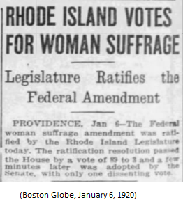 RHODE ISLAND (January 6, 1920)More on RI here:  https://twitter.com/greggiroux/status/1214204760166977536?s=20