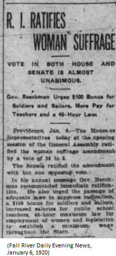 RHODE ISLAND (January 6, 1920)More on RI here:  https://twitter.com/greggiroux/status/1214204760166977536?s=20