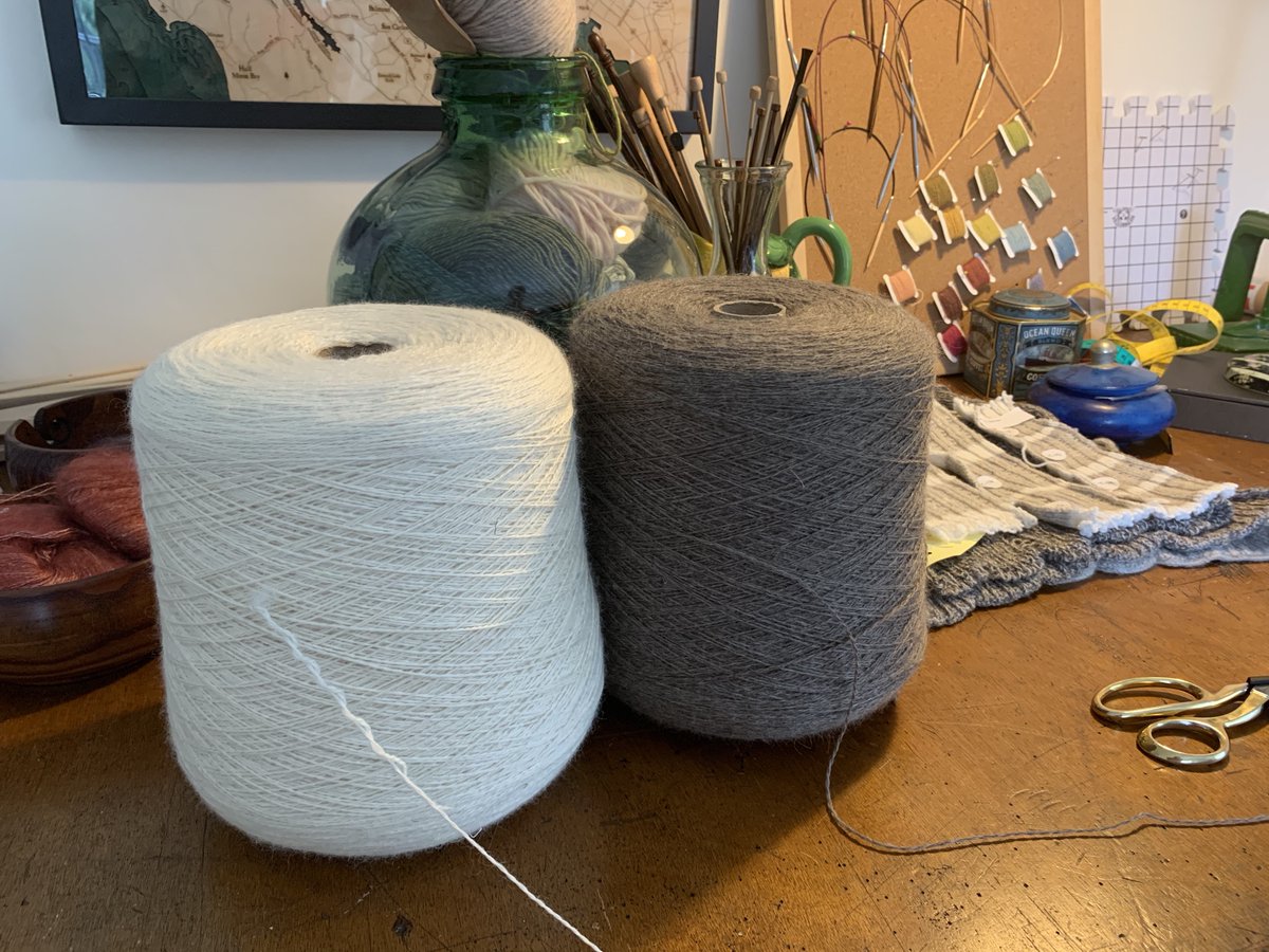 WearHerd's tweet photo. Look at what arrived in the post! These are 1kg cones of 100% Bluefaced Leicester wool, sourced, scoured and spun in North-West England #sustainablefabric #locallysourced https://t.co/FfjMvfni9t