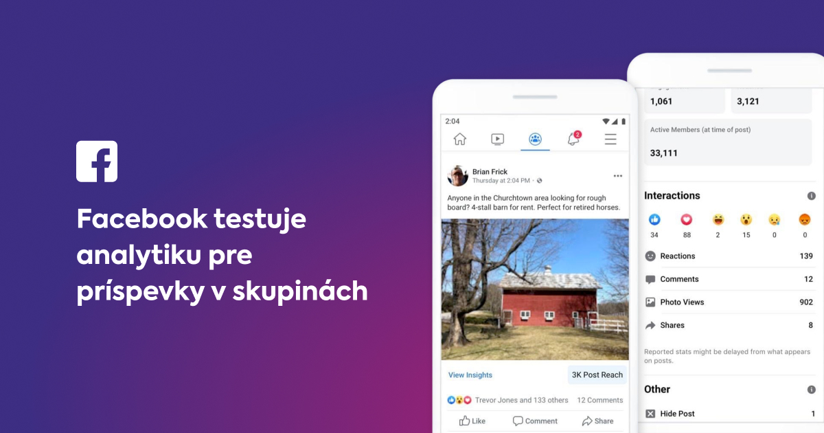 Facebook testuje analytiku pre príspevky v skupinách 👥
Administrátori skupín na Facebooku si budú môcť pozrieť bližšie informácie, ktorými sú reach a engagement. Pri každom príspevku je aj údaj o aktívnych členoch skupiny. 
Viac nájdete tu: 👇
bit.ly/facebook-skupi…