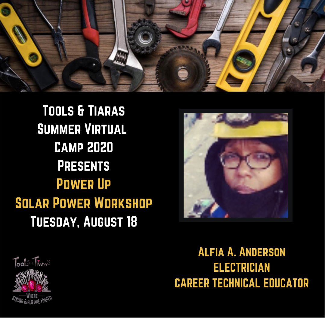 ToolsNTiaras's tweet photo. Today the ⚡️ Sparky (Electricians) take control of our summer camp. 
Girls are you ready to light up the world? 
Alfia Anderson light the way sister!
#electrician #ibew #summercamp #sparky #girlscamp #girlgang #toolsandtiaras https://t.co/txIoGFjLCJ