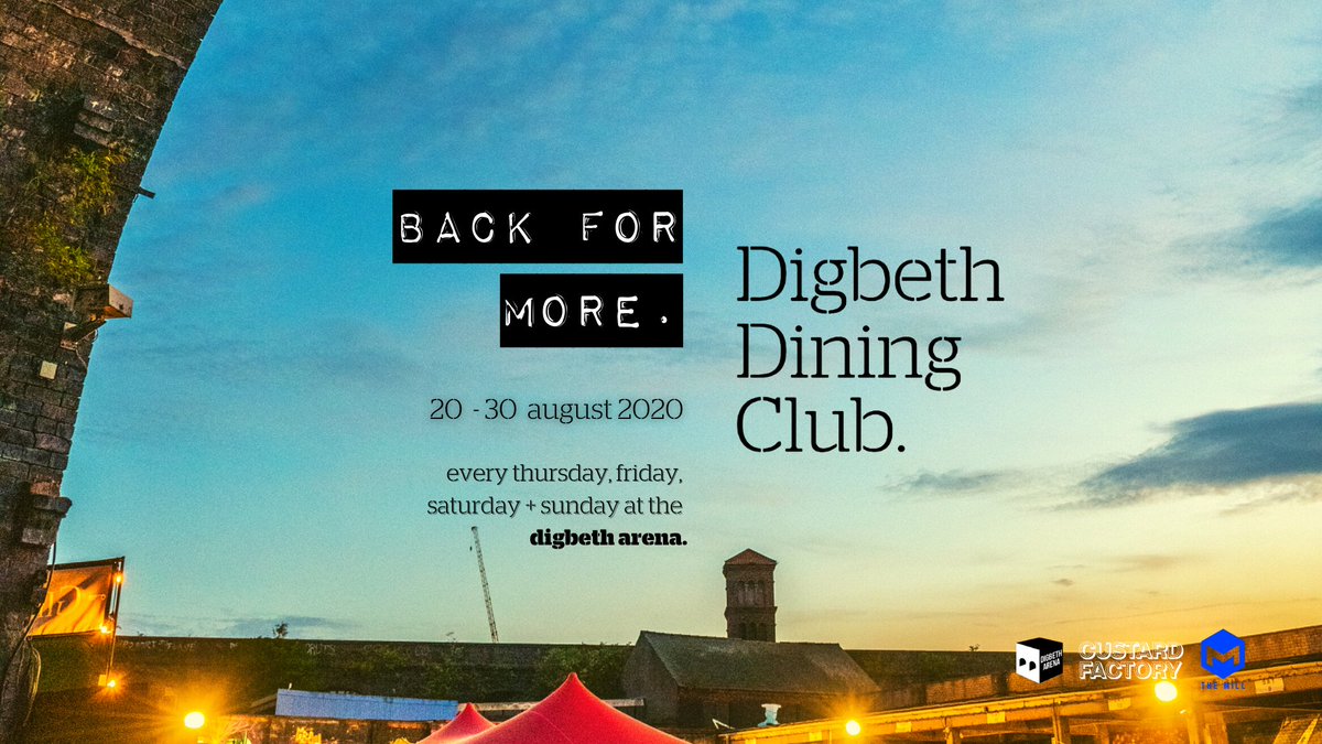 We are back this weekend for another 4 days at the Digbeth Arena!

🥙 Food from <a href="/SaiBuddhaBelly/">Soi 1268</a>, <a href="/OnlyJerkin/">Only Jerkin'</a>, <a href="/chefshack_uk/">Chef Shack</a>, <a href="/Wafflespeak/">Bournville Waffle Co</a>, <a href="/flyingcows_food/">flyingcows</a>.

🍻 Drinks from <a href="/DigBrewCo/">DigBrewCo.</a>, <a href="/WineFreedomUK/">Sam Olive</a> + @TheMillDigbeth.

Tickets 👉🏻bit.ly/3azwZVP