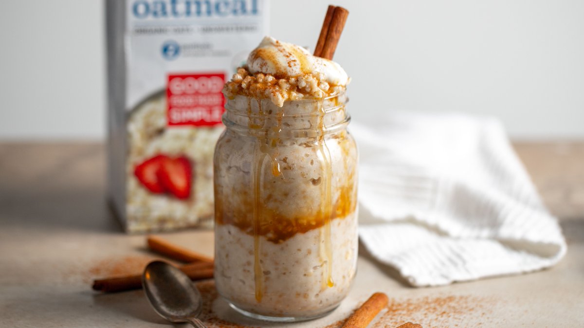 GFMSimple's tweet photo. Cinnamon overnight oats are the cozy but cool summer breakfast you'll want to eat on repeat ๐ฅถ #GoodFoodMadeSimple https://t.co/yU5Nps2eVc
