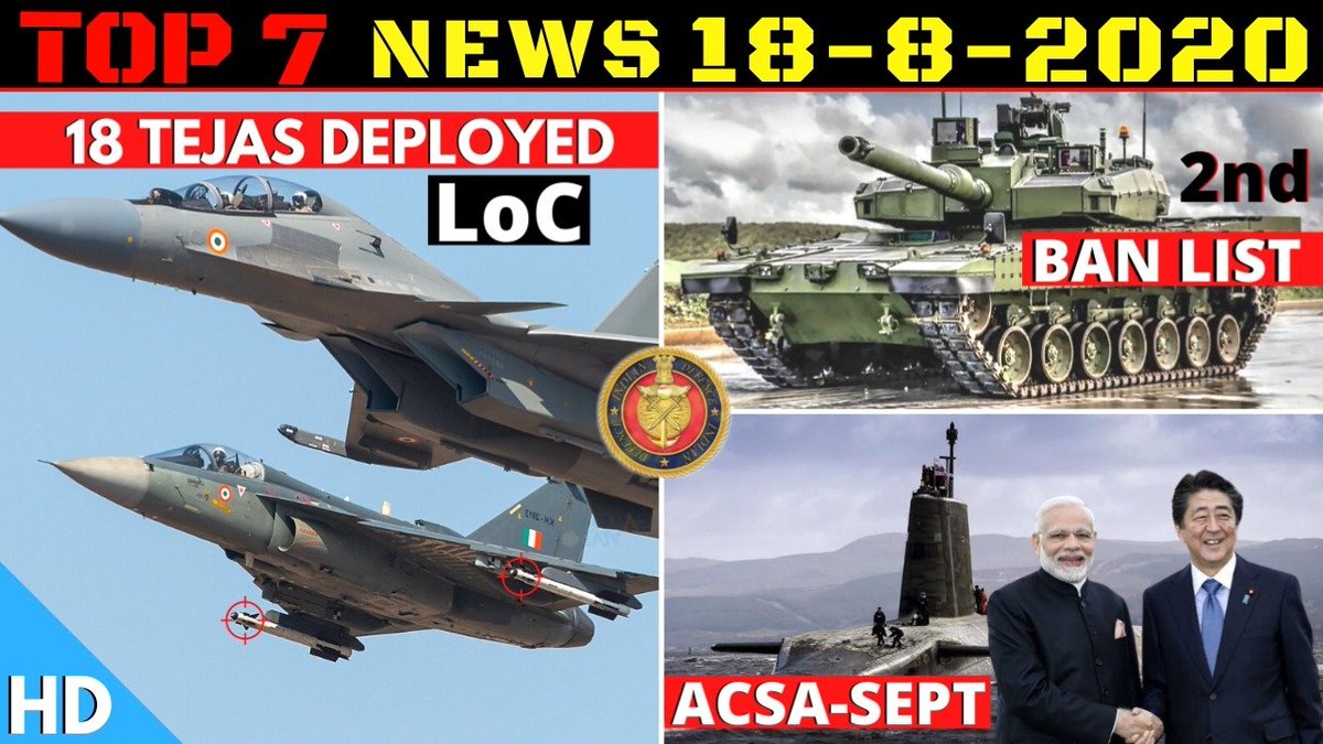 Indian Defence Updates : IAF Deploys 18 #Tejas,J20 Near Ladakh,2nd Import Ban List,ACSA Pact Signing,Pak CH-4 Near LoC.
Watch it here ::: youtube.com/watch?v=qUEhs1…