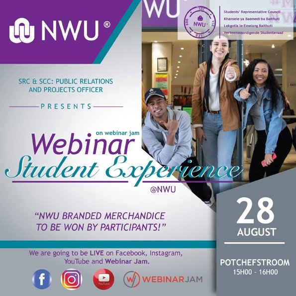 NWU_SRC's tweet photo. Join us in our upcoming webinar about Students Experience in NWU. NWU Branded Merchandise To Be Won By Participants. Use the links bellow to register 💜🖤.

https://t.co/gCaIsuXj0s

https://t.co/ufLBMPY5W0

https://t.co/xMUMaCiHMC

#MYNWU https://t.co/eZEvKMH7Mj