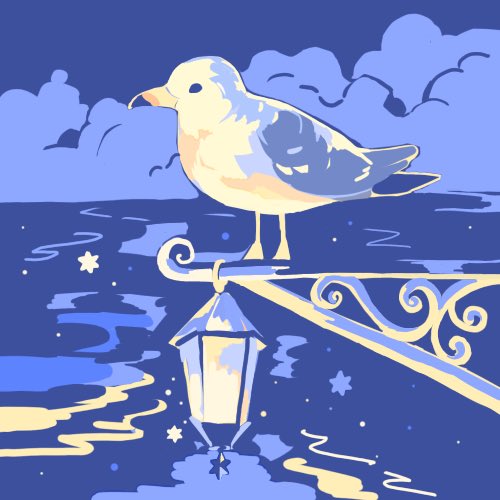 「夜と鳥? 」|susutoukaのイラスト