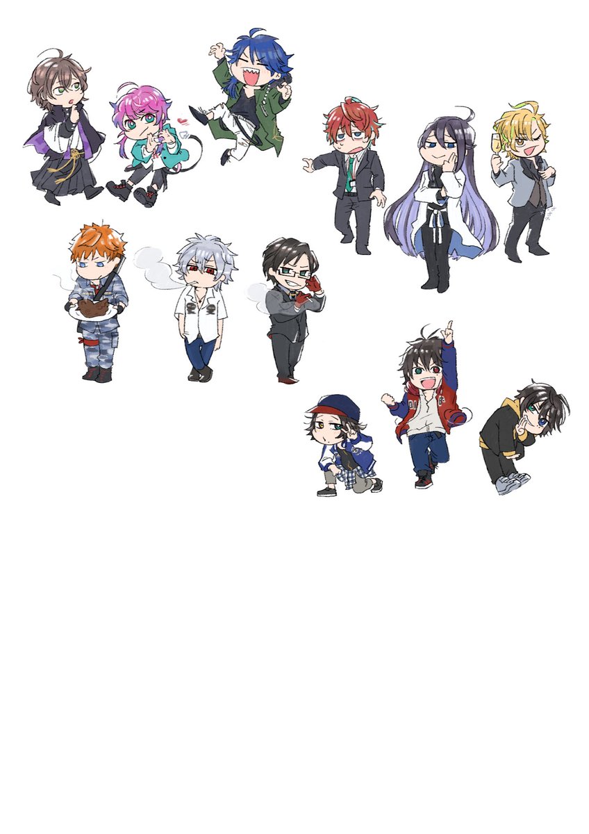 ちゃんと12人描き分けて偉いね やわらかおイモのイラスト