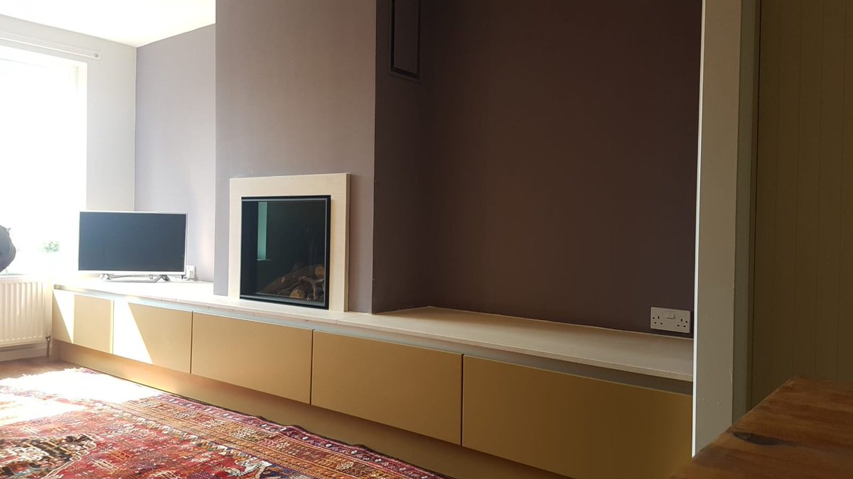 ScottishStove's tweet photo. Another stunning installation by our guys, by incorporating the drawer units around our the new gas fire we were able to provide storage space &amp; a place for the TV exactly as our customer imagined

Visit us in store 7 days a week to design the stove of your dreams @BF_GasFires https://t.co/aT2OAviqU7