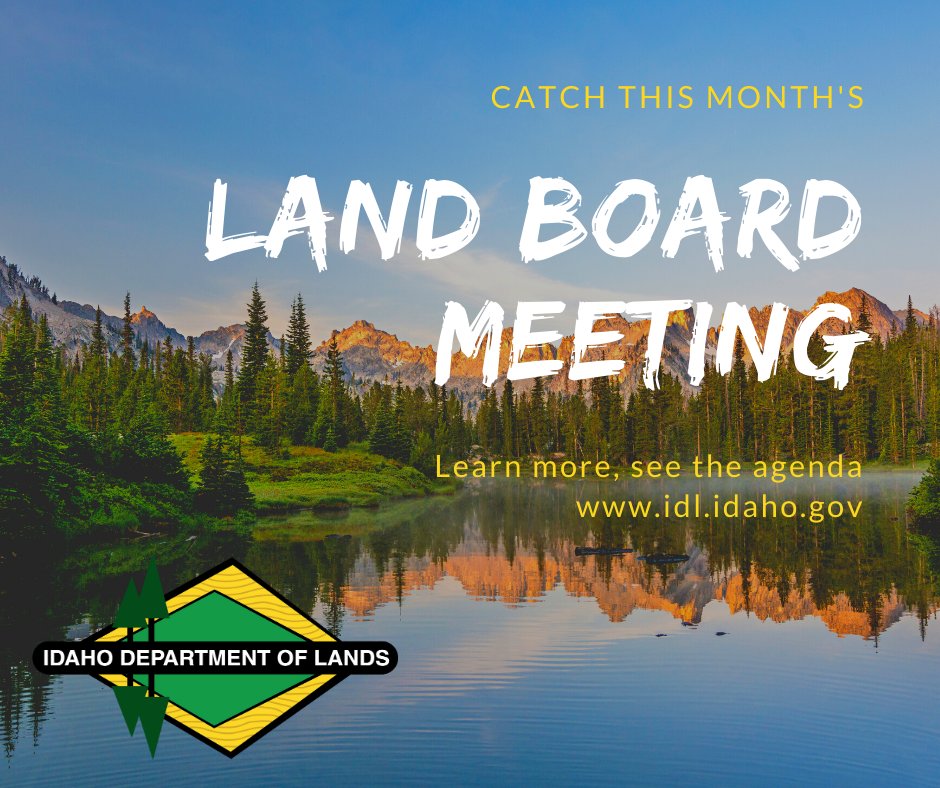 IdahoLands's tweet photo. Meeting starts at 9 a.m. today! It's held at the capitol building in the Lincoln Auditorium, but you can watch the live stream here: https://t.co/qthOgBKyyu. Learn about how much revenue is coming from timber sales and the latest on rulemaking. https://t.co/Qk2MfrQoYV