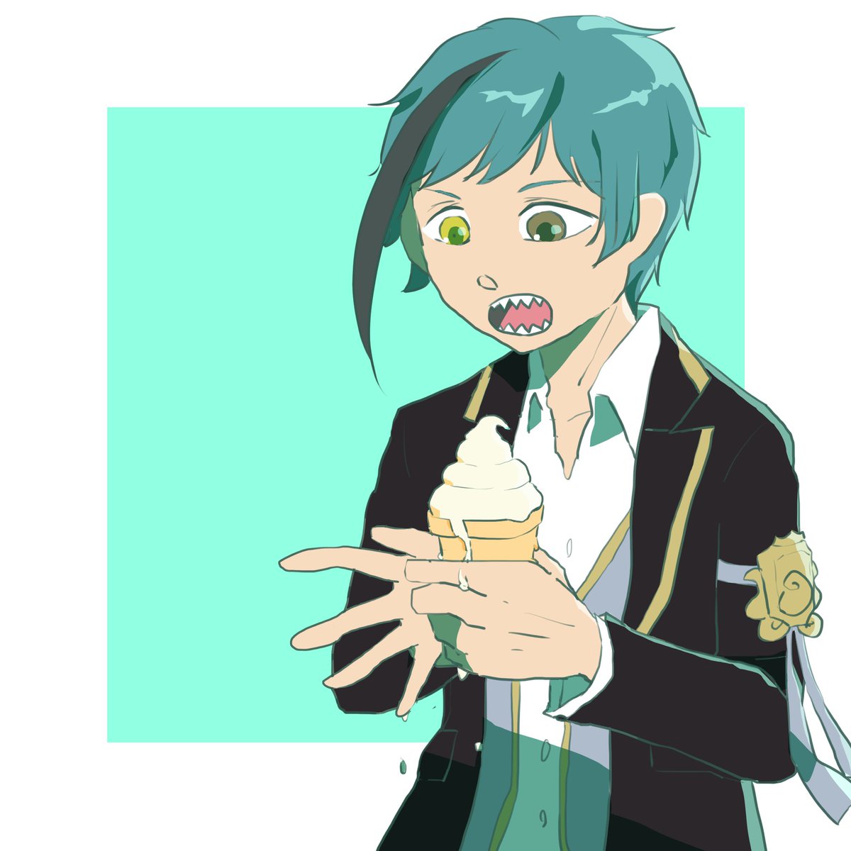 ツイステ アイス食べるのド下手くそオクタヴィネル ツイステファンアート Twstファン Yaiのイラスト