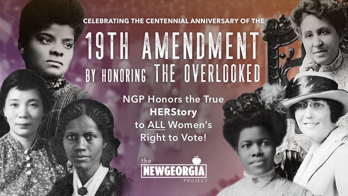 TODAY is the 100th anniversary of the #19thAmendment, that gave
*some* women the right to #vote. Today we celebrate the ratification of the 19th, but we must remember that it did NOT give #WomenOfColor the right
to #Vote! Here's a quick #HERStory lesson: bit.ly/3iO0170