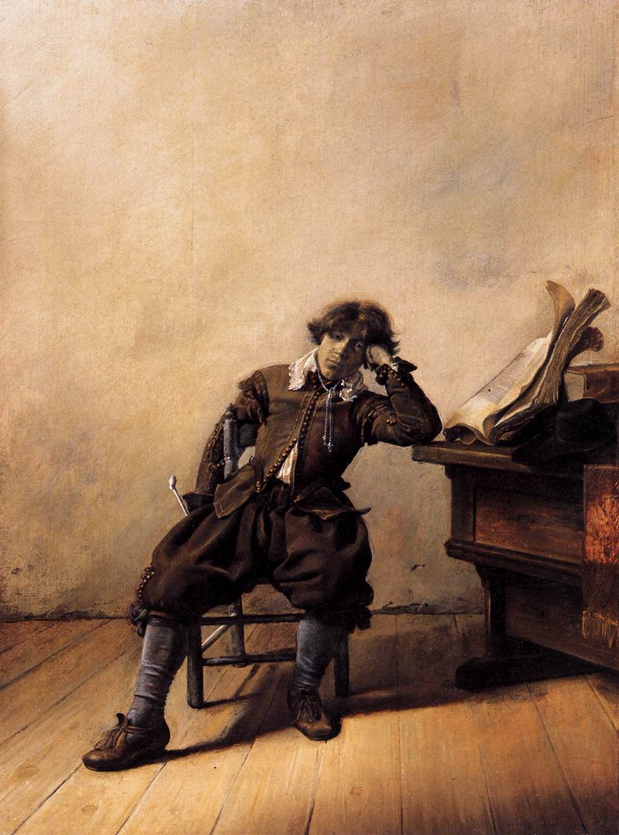 elgranmuseo's tweet image. Young Scholar in His Study. Melancholy, Pieter Codde, 1630 #codde #pietercodde