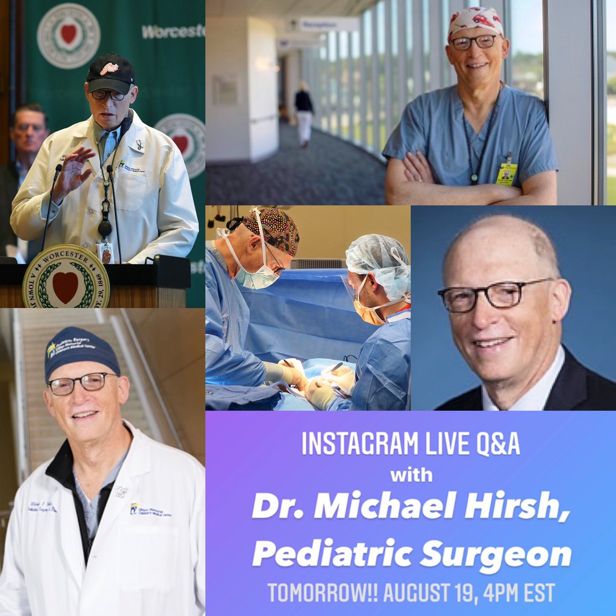 UMassSurgery (@umasssurgery) on Twitter photo Join us TOMORROW at 4pm on Instagram <a href="/UMassSurgery/">UMassSurgery</a> for an instagram live Q&A with the one and only @MichaelHirsh4- public health advocate, story teller, voice of Worcester, co-founder of our statewide gun buyback program, and pediatric surgeon extraordinaire! #deathtotheinvaders Join us TOMORROW at 4pm on Instagram <a href="/UMassSurgery/">UMassSurgery</a> for an instagram live Q&A with the one and only @MichaelHirsh4- public health advocate, story teller, voice of Worcester, co-founder of our statewide gun buyback program, and pediatric surgeon extraordinaire! #deathtotheinvaders