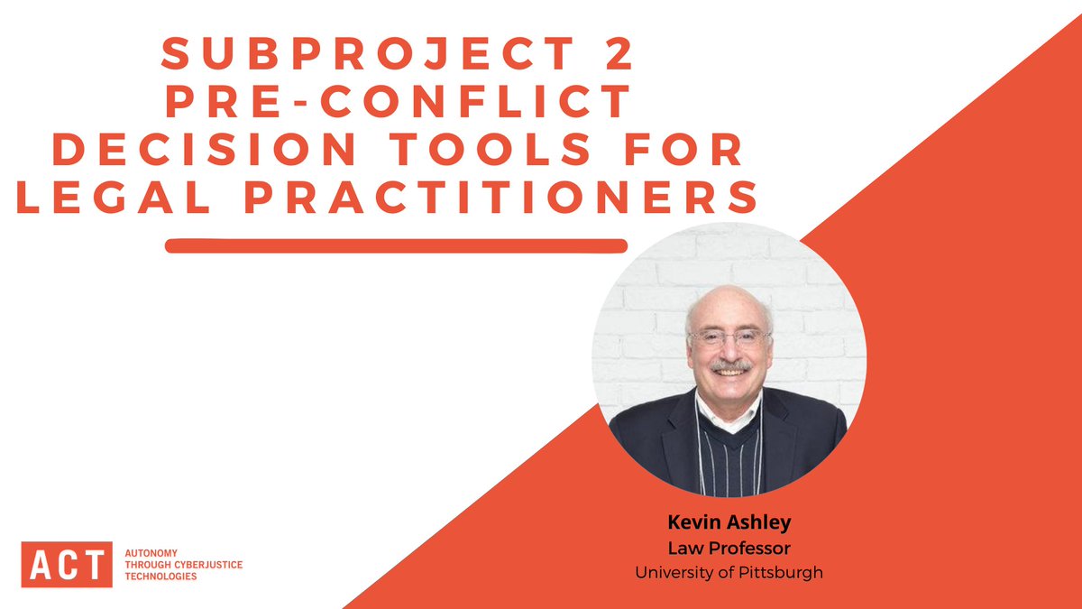 CyberjusticeLab's tweet photo. 🆕Watch our interview with Kevin Ashley who discusses the objectives and progress of the subproject 2 — Pre-Conflict #DecisionTools for #Legal Practititoners — where he works alongside various researchers and partners as part of the #ACT project.

Link👉https://t.co/IejRDqcJnY https://t.co/i9LmXXT3FE
