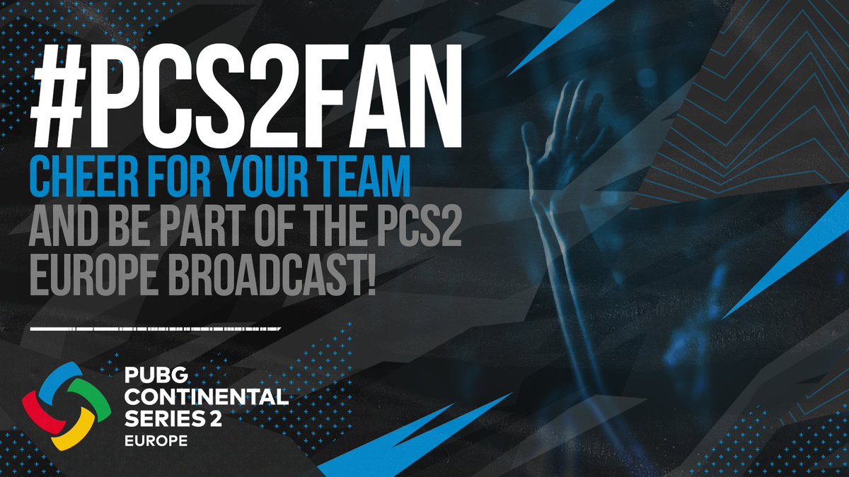PUBGEsports's tweet photo. Show where your loyalty lies for a chance to appear on the #PCS2Europe Grand Finals broadcast! 🎬
1️⃣ Record a short video of yourself cheering for one of the teams competing.
2️⃣ Post it on social media using #PCS2FAN!
All details here 👉 https://t.co/O7gm06dLLU https://t.co/u5rgYDabCw