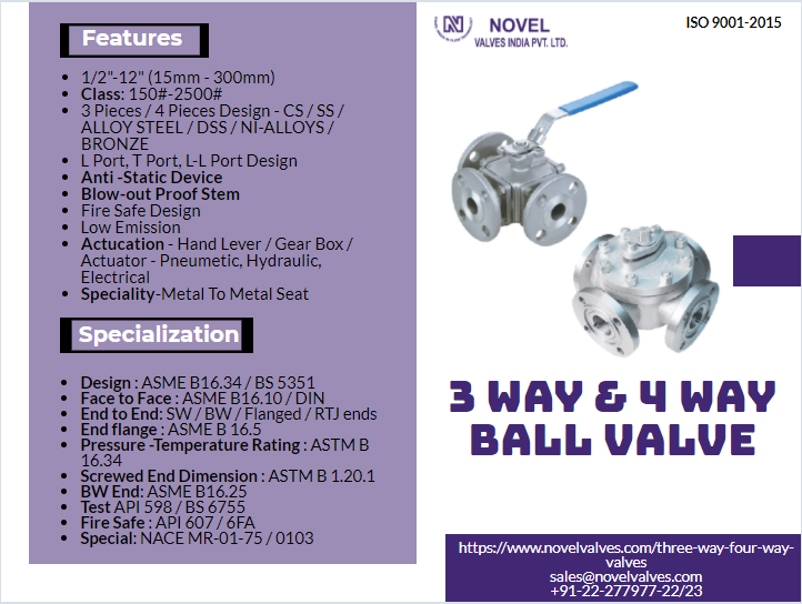 Novelvalves's tweet photo. Valve #10 3-Way and 4-Way Ball Valves
Industrial valves manufacturer India
https://t.co/ZX9flpCNT3
#3wayballvalves #4wayballvalves #valves #ValveIndex #industrialvalve #ballvalve #USA #UK #SouthAfrica #oilandgas #chemical #threewayvalves #fourwayvalves https://t.co/jUP9xz9B1m