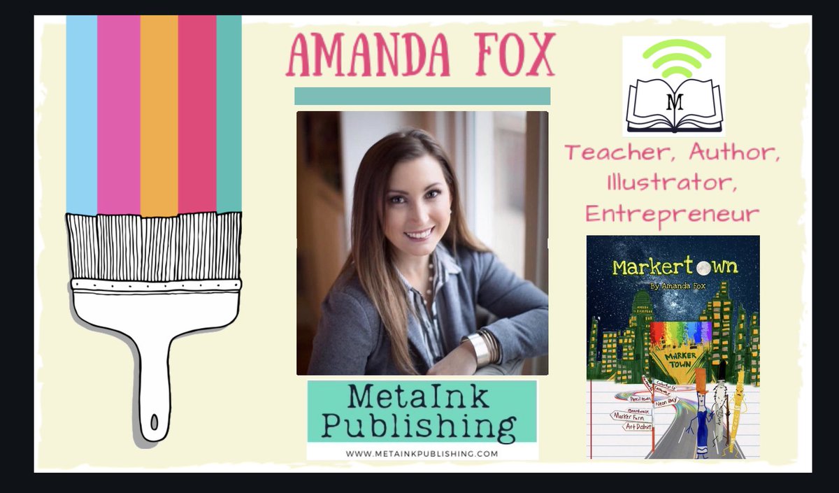 #illustratoroftheweek Amanda is a 7th grade teacher, author, illustrator, mom & business owner. Her current project #markertown highlights diversity, understanding others and working as a team. #kidsauthor #teacher #illustrator #metainkbooks #metainkpublishing #writerscommunity