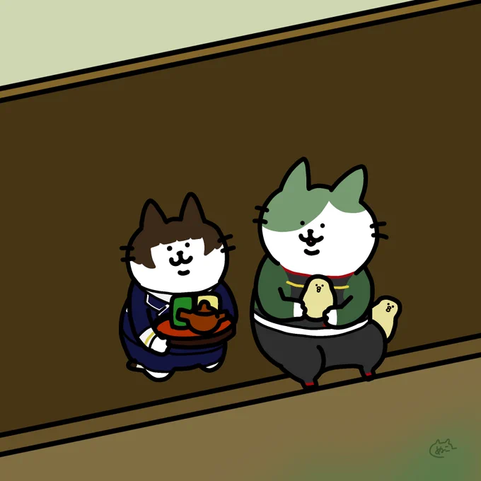 猫鶯丸と猫平野 