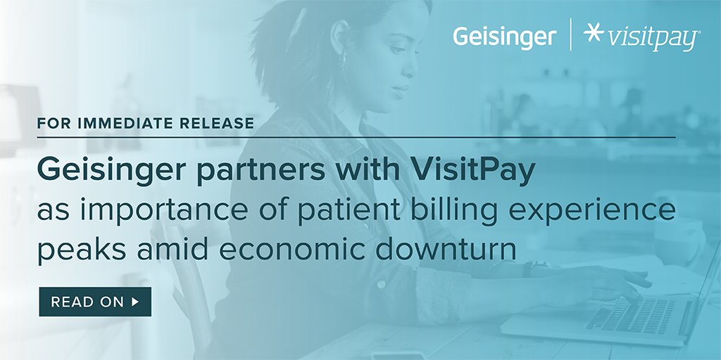 VisitPay's tweet photo. In its latest commitment to create an overall better healthcare experience, @GeisingerHealth leverages new digital financial solutions from VisitPay.

https://t.co/MV7w2oQZC2
#PatientFinancialExperience #RevCycle #HealthcareFinance #PatientExperience #RCM #PatientBilling https://t.co/3vsCePYizo
