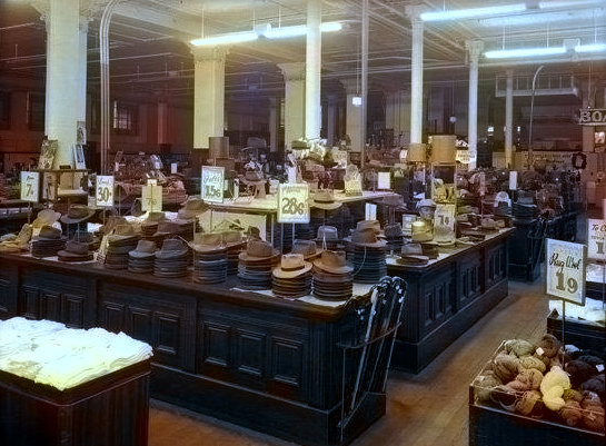 ColourMePerth's tweet photo. #BOANS DEPARTMENT STORE COUNTERS, 1950s - #Perth city store, building demolished in the 1980s. #Colourised #PerthHistory @CityofPerth @BasilZempilas @brodiemcculloch @weloveperth @WestAustralia @WS_Weekly @WestAustralia @tashawest_7 @geofparry7 @9NewsAUS https://t.co/i7KcYokejX