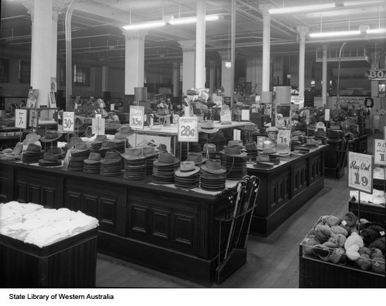 ColourMePerth's tweet photo. #BOANS DEPARTMENT STORE COUNTERS, 1950s - #Perth city store, building demolished in the 1980s. #Colourised #PerthHistory @CityofPerth @BasilZempilas @brodiemcculloch @weloveperth @WestAustralia @WS_Weekly @WestAustralia @tashawest_7 @geofparry7 @9NewsAUS https://t.co/i7KcYokejX