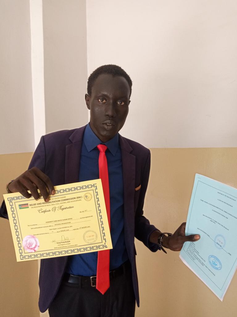 HumanitycareSSD's tweet photo. CEO and President of Humanity Care South Sudan, @ChekyolMonyAdut https://t.co/FmEvPVAuCA