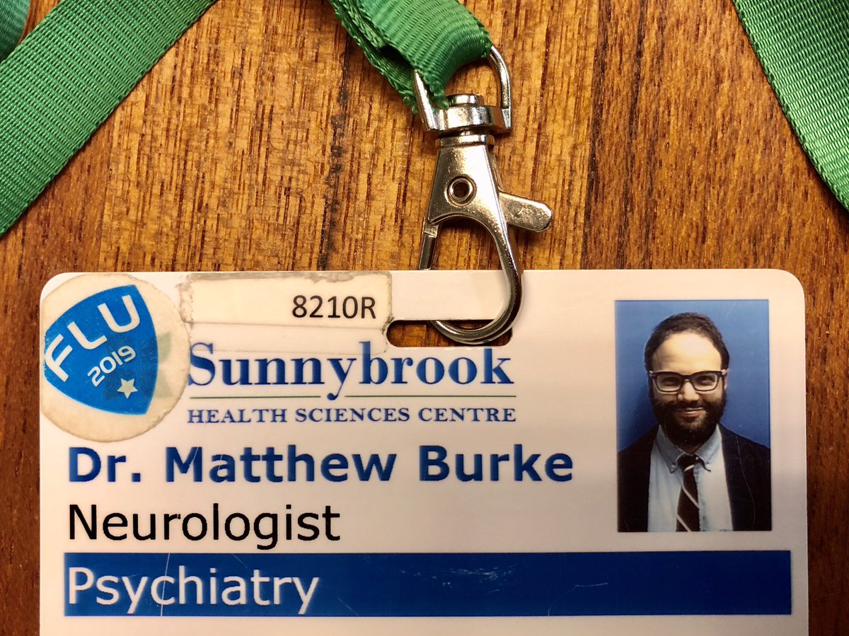 MattBurkeMD's tweet photo. It’s been a great first year @sunnybrook @uoftmedicine — name badge has confused a few patients and colleagues...but every time I explain it, I think it helps break some of the arbitrary divides between disciplines. Brain = Brain.  #neuropsychiatry @UofTNeurology @UofTPsych https://t.co/gLphEMVv0l